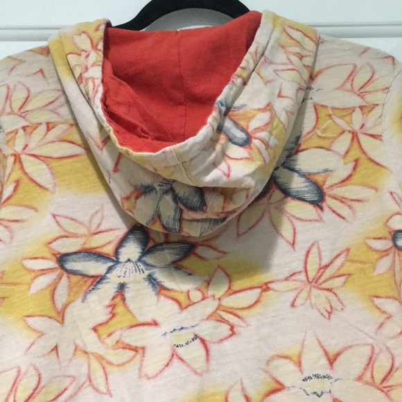 Lucky Brand Hooded Zipup sweatshirt Hawaiian print - Picture 8 of 9
